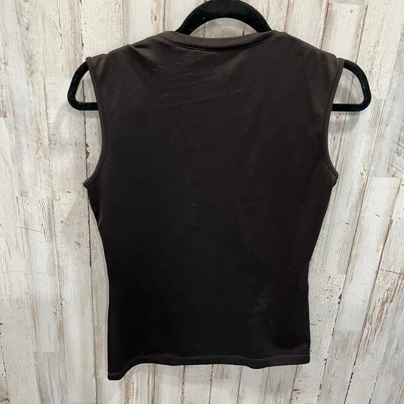 Y2K Brown Round Neck Sequin Tank Top Grunge Romcom Dragon Womens XS NY & Co - Picture 3 of 5